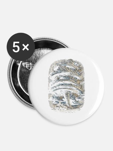Sturmjäger Meteorologe - Buttons groß 56 mm (5er Pack) - Weiß