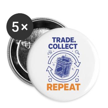 Collectionneur de cartes à collectionner à jour - Lot de 5 grands badges (56 mm) - blanc - Devant