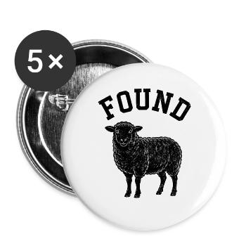 Gefundenes Schaf Silhouette - Buttons groß 56 mm (5er Pack) - Weiß - Vorne