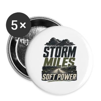 Gravel Bike Storm Miles Radsport Abenteuer Fahrrad - Buttons groß 56 mm (5er Pack) - Weiß - Vorne