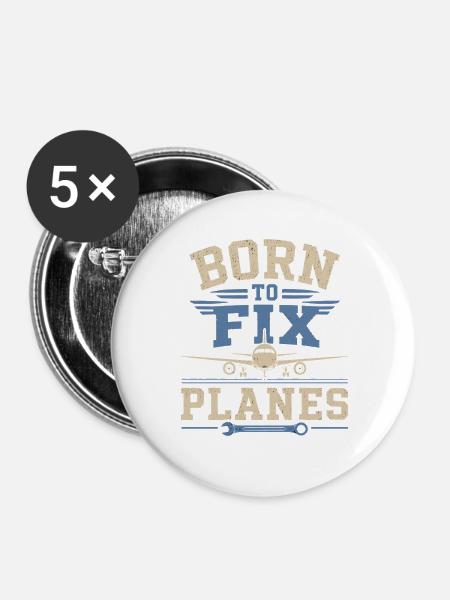 Luftfahrt Ingenieur Flugzeugtechnik Wartung - Buttons groß 56 mm (5er Pack) - Weiß