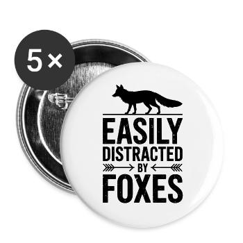 Füchse Sprüche Fuchs Lustiges Füchse Geschenk - Buttons groß 56 mm (5er Pack) - Weiß - Vorne