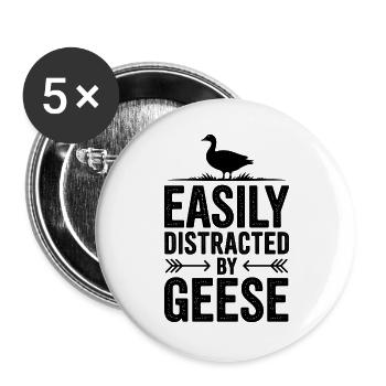 Oies Oies, Oies, Drôle, Cadeau des Oies - Lot de 5 grands badges (56 mm) - blanc - Devant