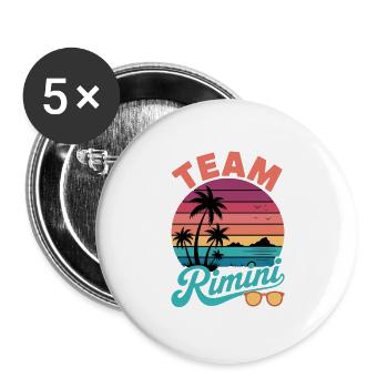 Team Rimini Sunset - Buttons large 2.2''/56 mm (5-pack) - white - Front