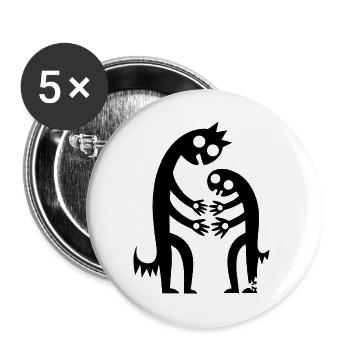 Abstrakt Figuren Umarmung Kreativ Monochrom - Buttons groß 56 mm (5er Pack) - Weiß - Vorne