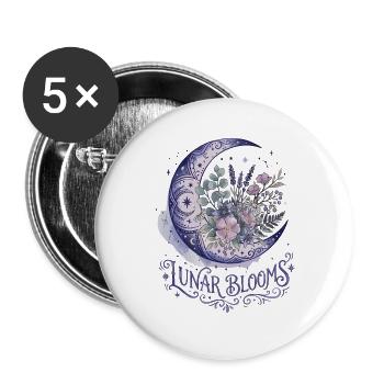 Mondsichel Blume - Buttons groß 56 mm (5er Pack) - Weiß - Vorne