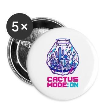 Kaktus Mode On Terrarium - Buttons groß 56 mm (5er Pack) - Weiß - Vorne