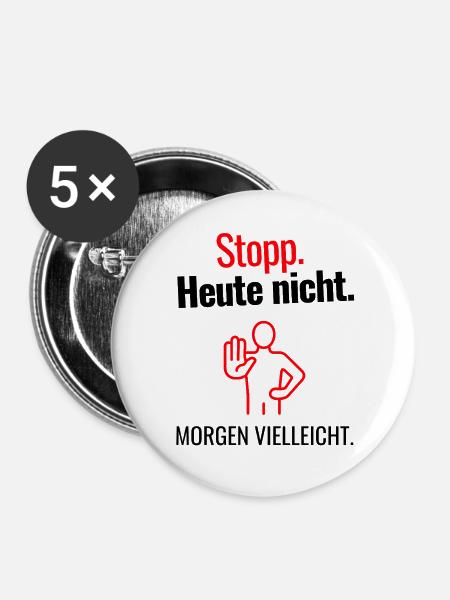 Stopp - Buttons groß 56 mm (5er Pack) - Weiß