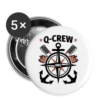 BBQ Crew Anchor Compass Grill Master Food Truck - Buttons large 2.2''/56 mm (5-pack) - white - Front