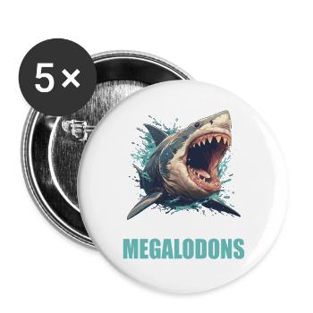 Megalodons Megalodon - Buttons large 2.2''/56 mm (5-pack) - white - Front
