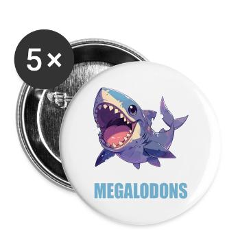 Megalodons Megalodon - Buttons large 2.2''/56 mm (5-pack) - white - Front