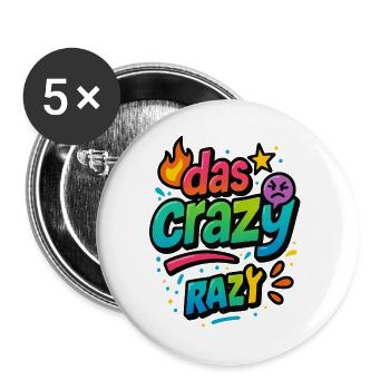 The Crazy Razy Color Bang - Buttons large 2.2''/56 mm (5-pack) - white - Front