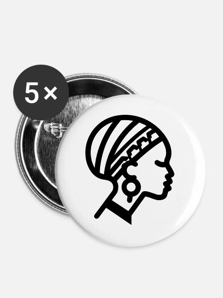 Afrika - Buttons groß 56 mm (5er Pack) - Weiß