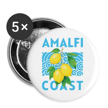 Summer Design Lemons Amalfi Coast Italy - Buttons large 2.2''/56 mm (5-pack) - white - Front