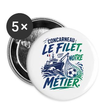 Concarneau Filet Foot - Buttons groß 56 mm (5er Pack) - Weiß - Vorne