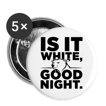 Bear Polar Bear Is It White Good Night Arctic Predator - Buttons large 2.2''/56 mm (5-pack) - white - Front