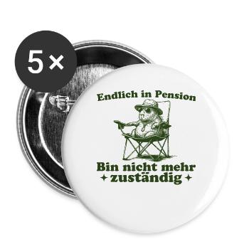 Pension Nicht mehr zuständig Capybara Rente - Buttons groß 56 mm (5er Pack) - Weiß - Vorne