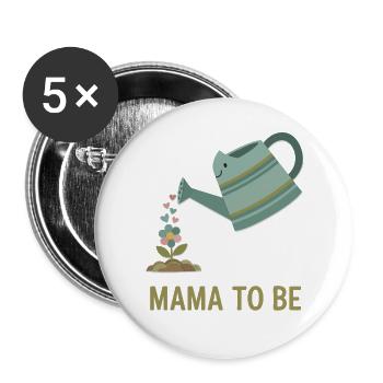 Révélation du sexe Maman pour être la mère de la baby shower Papa - Lot de 5 grands badges (56 mm) - blanc - Devant