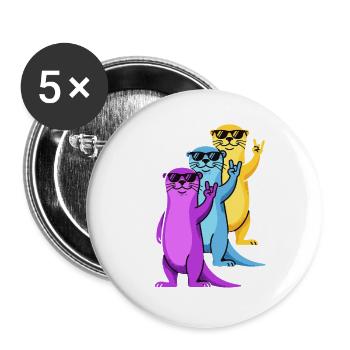 Otter Sonnenbrille Rock On Cartoon - Buttons groß 56 mm (5er Pack) - Weiß - Vorne