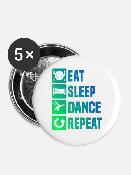 Geschenkidee für einen Breakdancer mit Streetdance - Buttons groß 56 mm (5er Pack) - Weiß