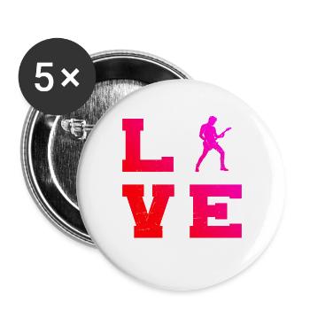 Gift idea for a guitar player with guitar - Buttons large 2.2''/56 mm (5-pack) - white - Front