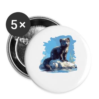 Mink Mink - Lot de 5 grands badges (56 mm) - blanc - Devant