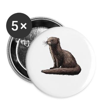 Mink Mink - Lot de 5 grands badges (56 mm) - blanc - Devant
