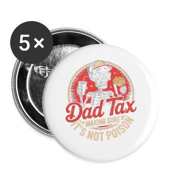 Dad Tax Skeleton Snack Tee - Buttons large 2.2''/56 mm (5-pack) - white - Front