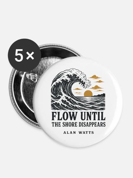 Ozeanfluss - Buttons groß 56 mm (5er Pack) - Weiß