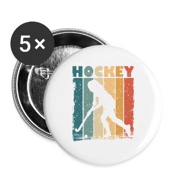Hockey sur gazon Hockey en salle pour filles Vintage - Lot de 5 grands badges (56 mm) - blanc - Devant