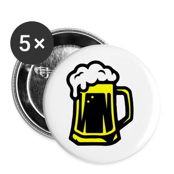 Beer Mug Beer Icon - Buttons large 2.2''/56 mm (5-pack) - white - Front