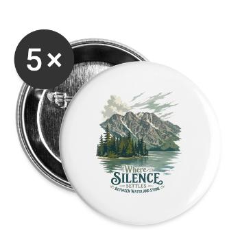 Grand Teton Mountains – Where Silence Settles - Buttons large 2.2''/56 mm (5-pack) - white - Front