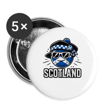 Football with Scotland flag funny ball - Buttons large 2.2''/56 mm (5-pack) - white - Front