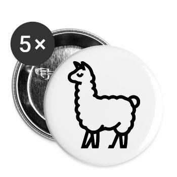 Lama - Buttons groß 56 mm (5er Pack) - Weiß - Vorne