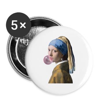 Vermeer-style bubbles - Buttons large 2.2''/56 mm (5-pack) - white - Front