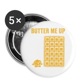 Breakfast Butter Me Up Funny Brunch Coffee Pancake - Buttons large 2.2''/56 mm (5-pack) - white - Front
