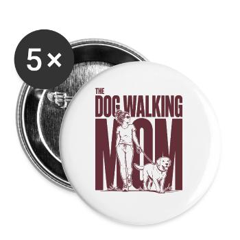 Dog Walking Mom Labrador Mama Shirt - Buttons large 2.2''/56 mm (5-pack) - white - Front