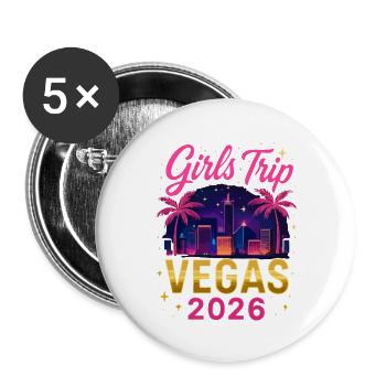 Girls Trip Vegas 2026 - Buttons large 2.2''/56 mm (5-pack) - white - Front