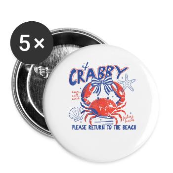 Crabby Beach Return Tee - Buttons large 2.2''/56 mm (5-pack) - white - Front