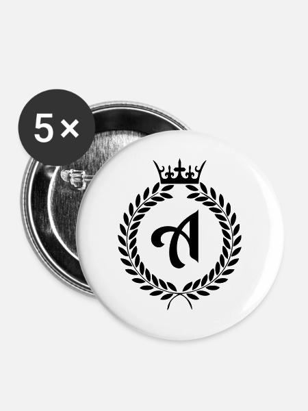 A Wappen - Buttons groß 56 mm (5er Pack) - Weiß