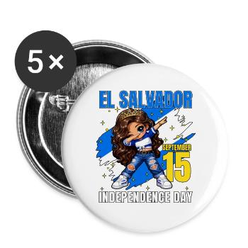 Indépendance du Salvador 15 septembre - Lot de 5 grands badges (56 mm) - blanc - Devant