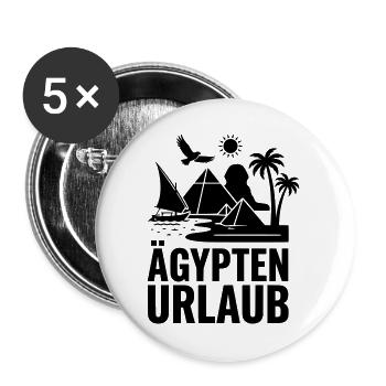 Ägypten Urlaub - Buttons groß 56 mm (5er Pack) - Weiß - Vorne