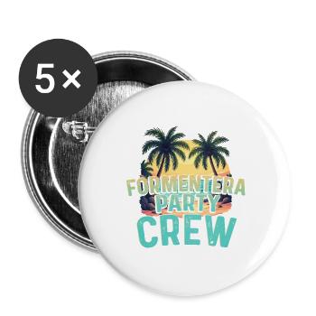 Équipe de la fête de Formentera - Lot de 5 grands badges (56 mm) - blanc - Devant