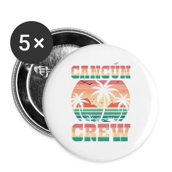 Cancun Crew - Buttons groß 56 mm (5er Pack) - Weiß - Vorne