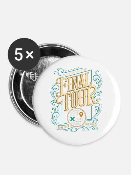 Grooms Final Tour JGA Design - Buttons groß 56 mm (5er Pack) - Weiß
