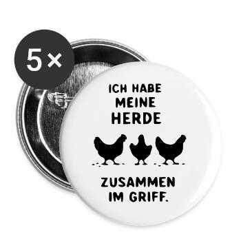 habe meine Herde zusammen im Griff – Lustig - Buttons groß 56 mm (5er Pack) - Weiß - Vorne