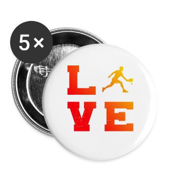 Les fans de pickleball et les joueurs de pickleball vont de pair - Lot de 5 grands badges (56 mm) - blanc - Devant