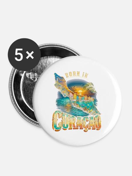 Curacao - Buttons groß 56 mm (5er Pack) - Weiß
