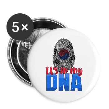 It's In My DNA Korean Roots Proud Korean - Buttons large 2.2''/56 mm (5-pack) - white - Front