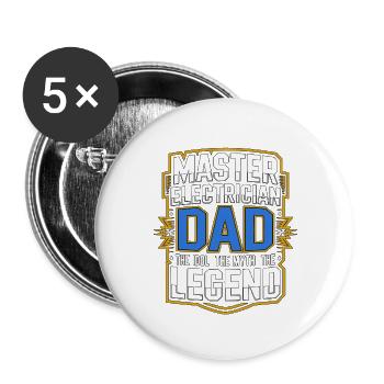 Master Electrician Dad The Electrical Technician - Buttons large 2.2''/56 mm (5-pack) - white - Front